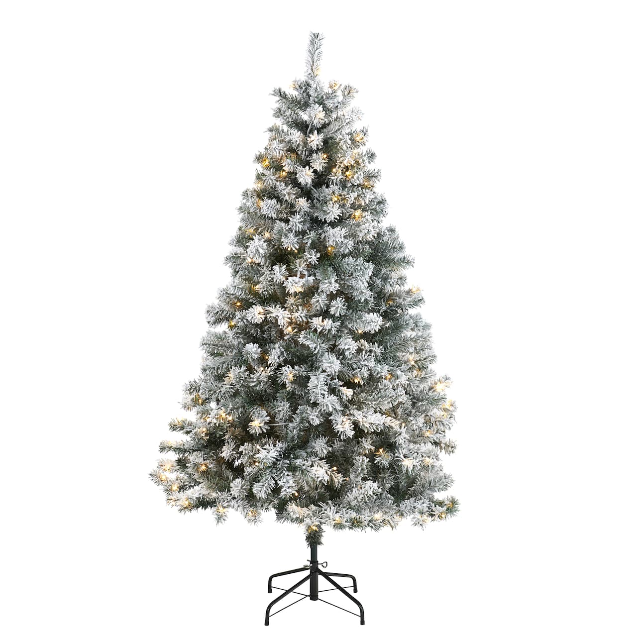 6ft. Pre-lit Flocked Rock Springs Spruce Artificial Christmas Tree with Clear LED Lights